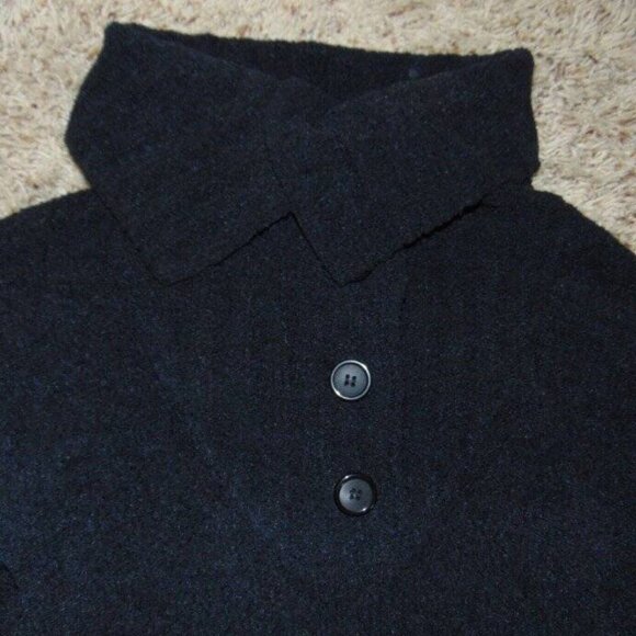 Womens Collared Sweater XL Sonoma Black Button Neck Long Sleeve - Picture 3 of 5